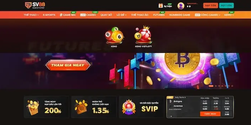 SV cung cấp đa dạng các trò chơi hấp dẫn
